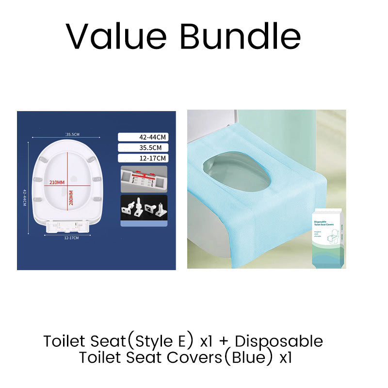 🥳2026 HOT SALE🥳💞50K+ SOLD! 🚽🛏️ Durable Slow-Close Toilet Seat – dual-damper mechanism closes gently & silently. No more loud slamming in the middle of the night – keeps your whole house asleep! 🛡️✅