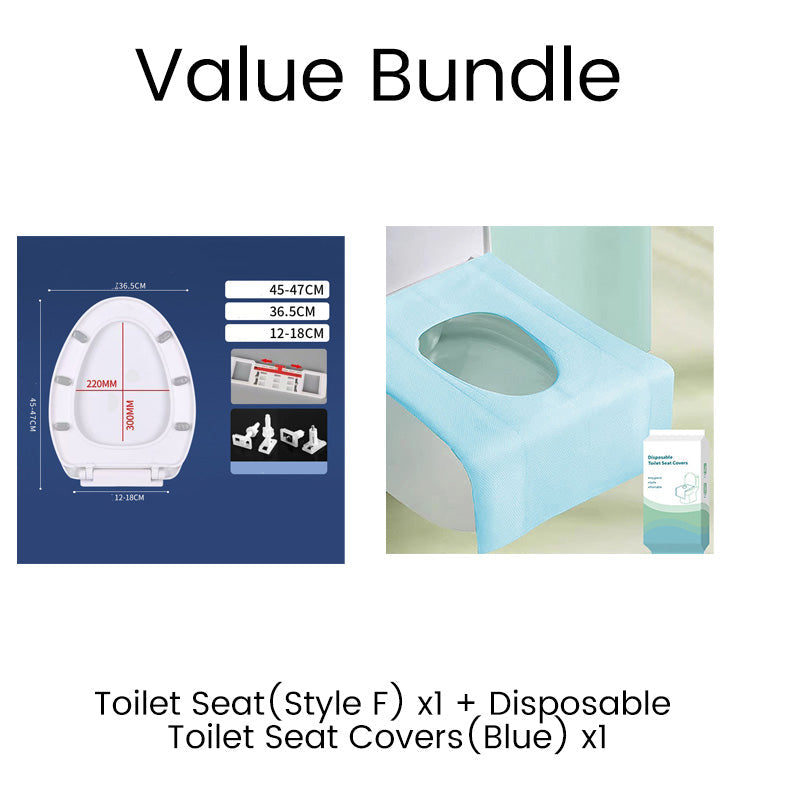 🥳2026 HOT SALE🥳💞50K+ SOLD! 🚽🛏️ Durable Slow-Close Toilet Seat – dual-damper mechanism closes gently & silently. No more loud slamming in the middle of the night – keeps your whole house asleep! 🛡️✅