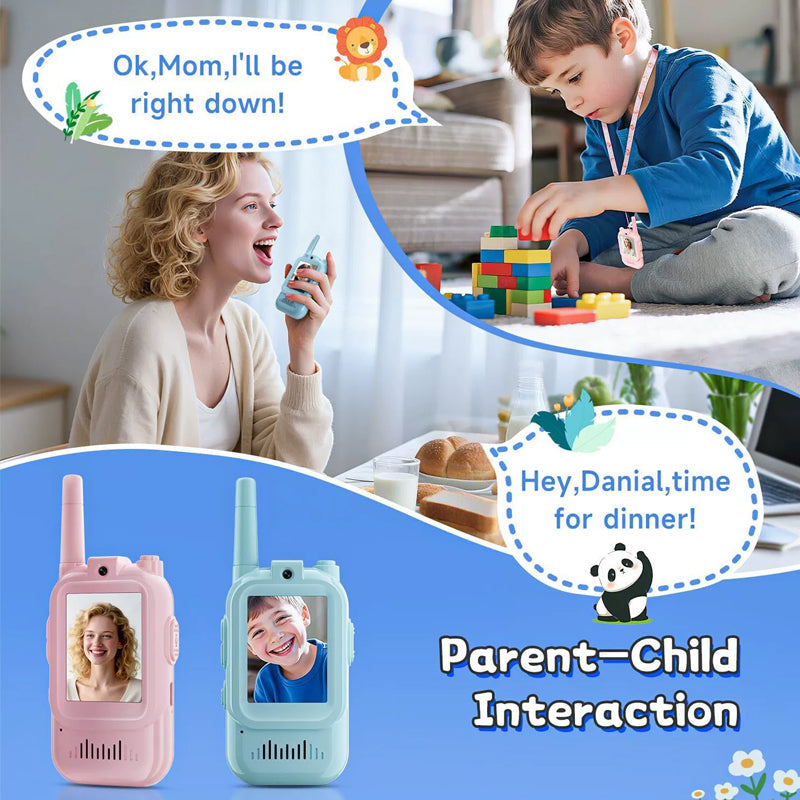 🥳2026 HOT SALE🥳💞50K+ SOLD! 📹🎮 50% OFF! Kids' Video Walkie Talkies – see & talk in real time, no Wi-Fi needed. One-press connection, 400m outdoor range & 3 funny voice-changing effects – spy missions just got real! 🕵️✨