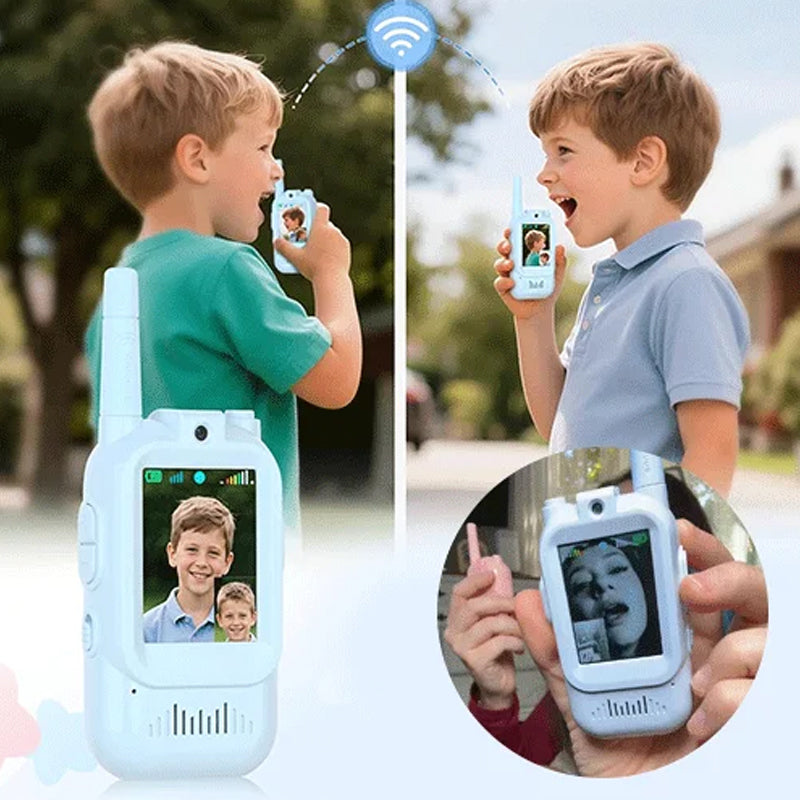 🥳2026 HOT SALE🥳💞50K+ SOLD! 📹🎮 50% OFF! Kids' Video Walkie Talkies – see & talk in real time, no Wi-Fi needed. One-press connection, 400m outdoor range & 3 funny voice-changing effects – spy missions just got real! 🕵️✨