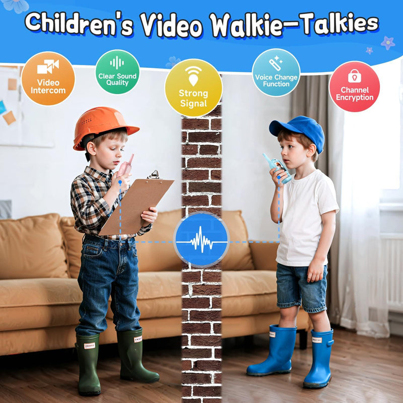 🥳2026 HOT SALE🥳💞50K+ SOLD! 📹🎮 50% OFF! Kids' Video Walkie Talkies – see & talk in real time, no Wi-Fi needed. One-press connection, 400m outdoor range & 3 funny voice-changing effects – spy missions just got real! 🕵️✨
