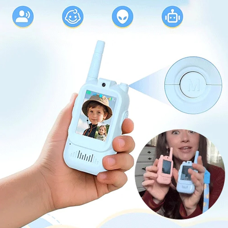 🥳2026 HOT SALE🥳💞50K+ SOLD! 📹🎮 50% OFF! Kids' Video Walkie Talkies – see & talk in real time, no Wi-Fi needed. One-press connection, 400m outdoor range & 3 funny voice-changing effects – spy missions just got real! 🕵️✨