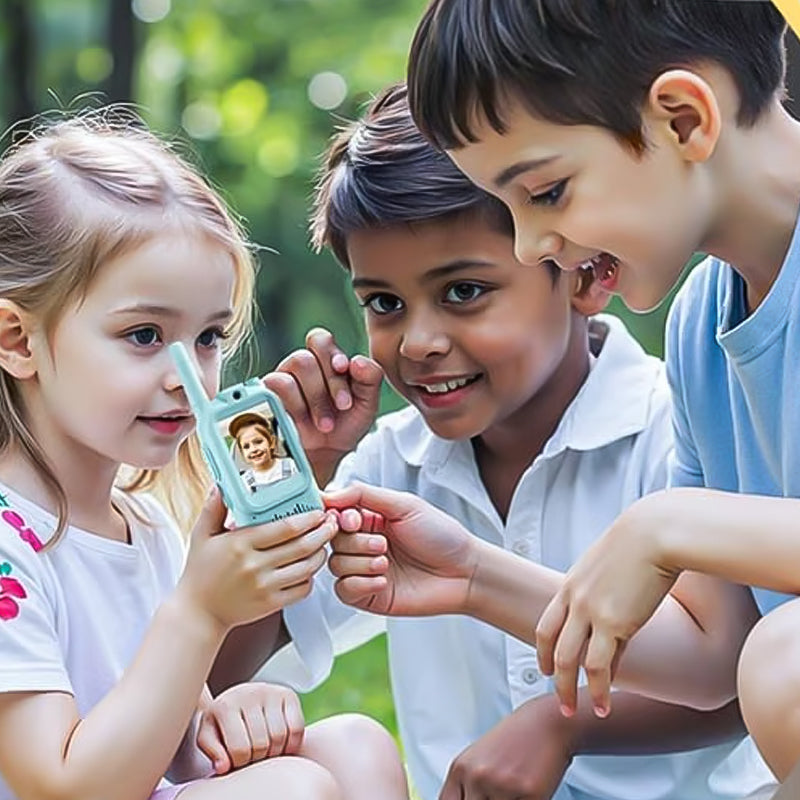 🥳2026 HOT SALE🥳💞50K+ SOLD! 📹🎮 50% OFF! Kids' Video Walkie Talkies – see & talk in real time, no Wi-Fi needed. One-press connection, 400m outdoor range & 3 funny voice-changing effects – spy missions just got real! 🕵️✨