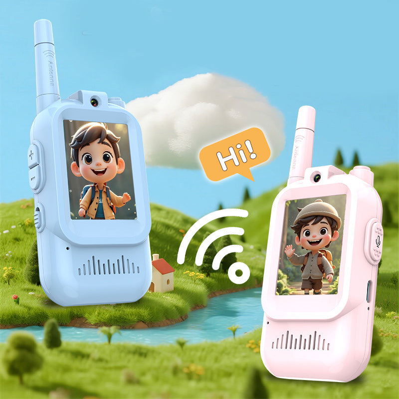 🥳2026 HOT SALE🥳💞50K+ SOLD! 📹🎮 50% OFF! Kids' Video Walkie Talkies – see & talk in real time, no Wi-Fi needed. One-press connection, 400m outdoor range & 3 funny voice-changing effects – spy missions just got real! 🕵️✨