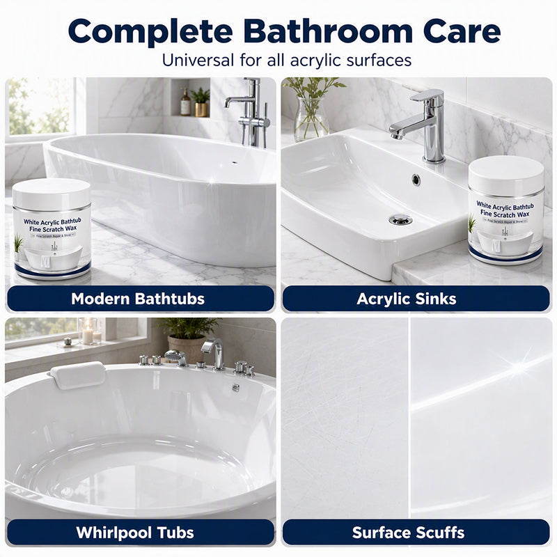 🥳2026 HOT SALE🥳💞50K+ SOLD! 🛁✨ 50% OFF! Acrylic Bathtub Scratch Repair Wax – fills & smooths fine scratches, restores white surfaces to a clean, polished finish. No need to replace the tub – just wax, buff & shine! 💎✅