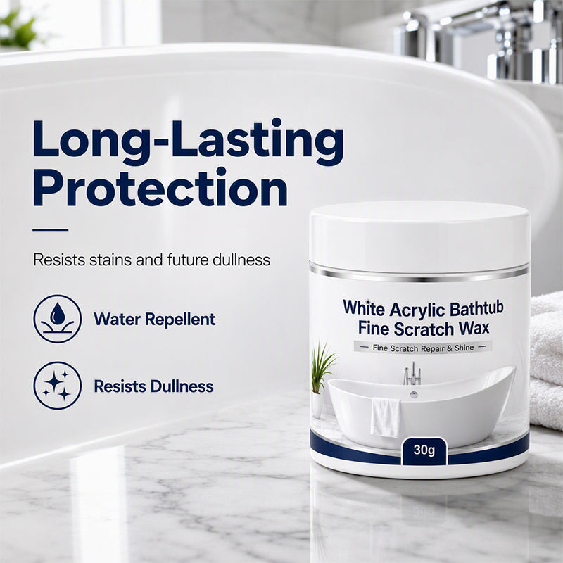 🥳2026 HOT SALE🥳💞50K+ SOLD! 🛁✨ 50% OFF! Acrylic Bathtub Scratch Repair Wax – fills & smooths fine scratches, restores white surfaces to a clean, polished finish. No need to replace the tub – just wax, buff & shine! 💎✅