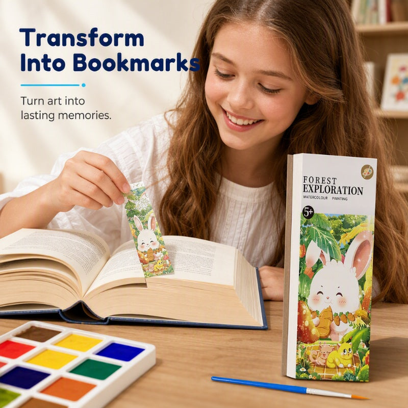 🥳2026 HOT SALE🥳💞50K+ SOLD! 🎨🖌️ Pocket Watercolor Book – built-in pigments, just add water! No messy tubes, no bulky sets. 7 themes: fairy tales, dinosaurs, ocean & more. Tear out masterpieces to share – perfect for car trips & quiet afternoons! 🌟👶