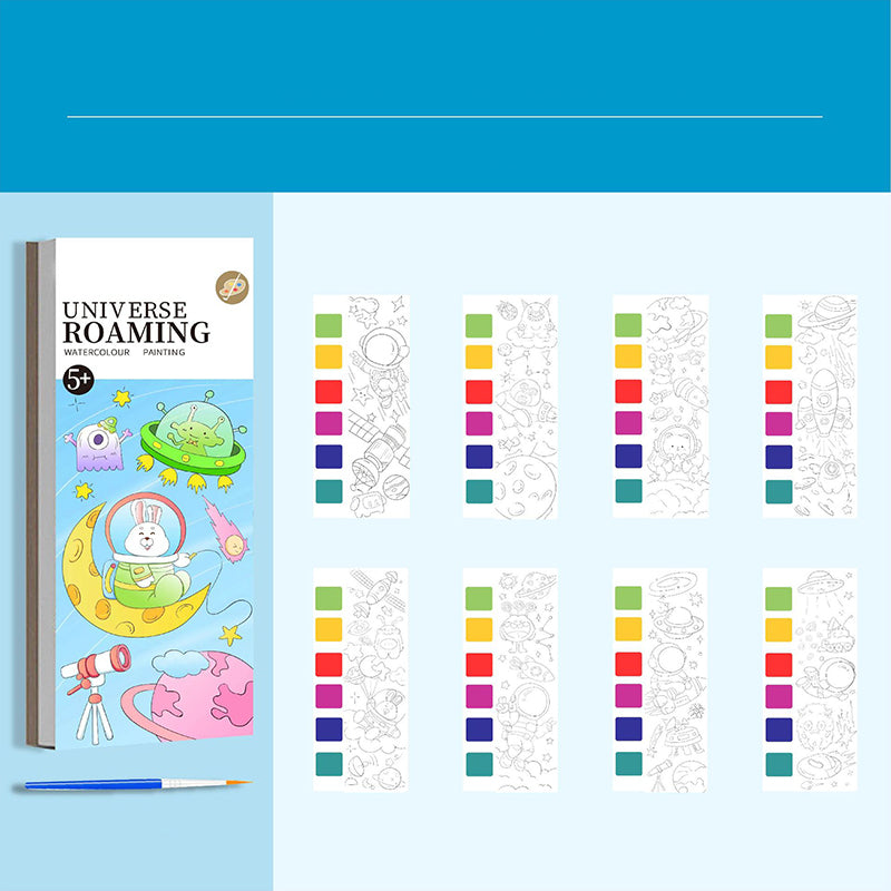 🥳2026 HOT SALE🥳💞50K+ SOLD! 🎨🖌️ Pocket Watercolor Book – built-in pigments, just add water! No messy tubes, no bulky sets. 7 themes: fairy tales, dinosaurs, ocean & more. Tear out masterpieces to share – perfect for car trips & quiet afternoons! 🌟👶