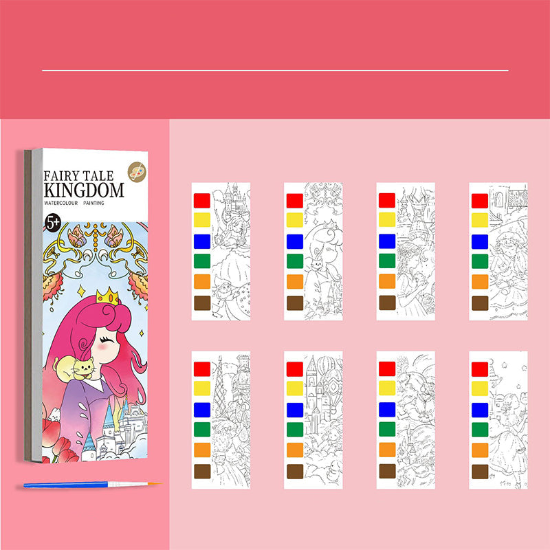 🥳2026 HOT SALE🥳💞50K+ SOLD! 🎨🖌️ Pocket Watercolor Book – built-in pigments, just add water! No messy tubes, no bulky sets. 7 themes: fairy tales, dinosaurs, ocean & more. Tear out masterpieces to share – perfect for car trips & quiet afternoons! 🌟👶