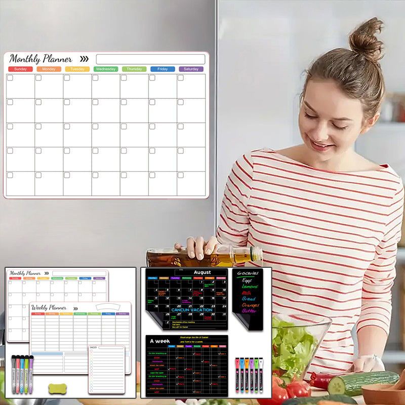🥳2026 HOT SALE🥳💞50K+ SOLD! 🗓️🧲 50% OFF! Magnetic Erasable Calendar Set – 3 boards for daily, weekly & monthly planning. Sticks to your fridge – reminders, shopping lists & chores all in one place. Never forget a thing again! ✍️✅