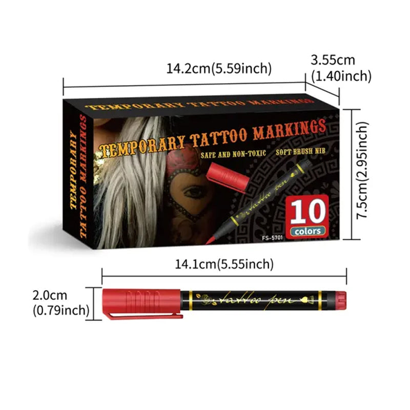 🥳2026 HOT SALE🥳💞50K+ SOLD! 🎨✨ 50% OFF! Temporary Tattoo Markers – 10/15 vivid colours, flexible brush tip, waterproof & non-toxic. Perfect for Halloween & face art! 🎃💚