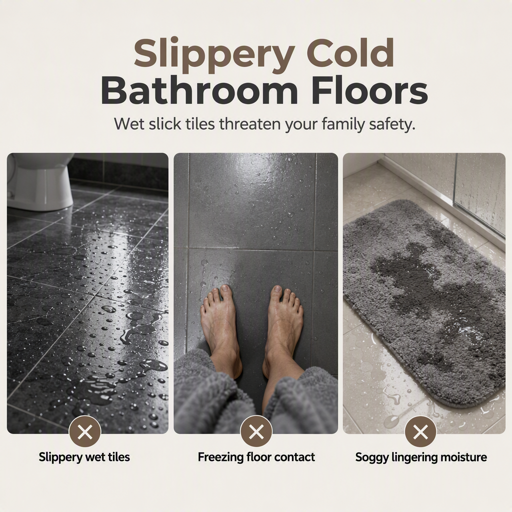 🥳2026 HOT SALE🥳💞50K+ SOLD! 🛁☁️ 50% OFF! Nordic Cashmere-Soft Bath Mat – high-density microfibre, instant-dry & non-slip. Cloud-like comfort & safety for chilly mornings! 🛡️✅
