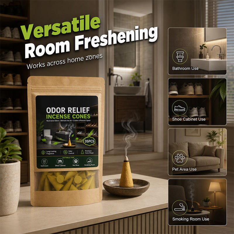 🥳2026 HOT SALE🥳💞50K+ SOLD! 🌧️🕯️ 50% OFF! Household Odor Relief Cones – ideal for damp days & enclosed spaces. Slow-burn, just-right fragrance – place in bathrooms, cabinets or porches. Instant freshness! 💚✨