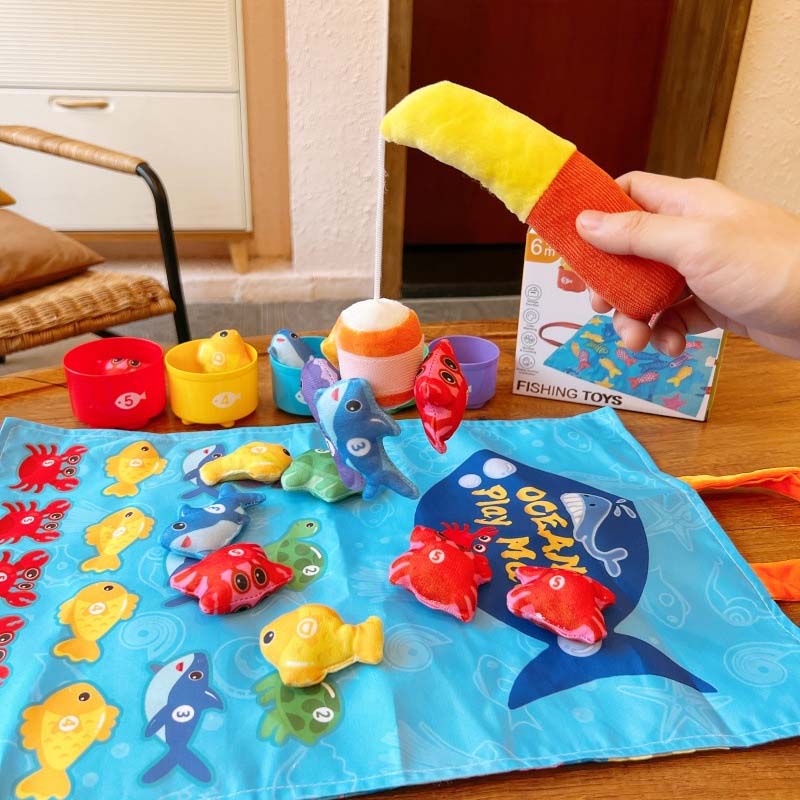 🥳2026 HOT SALE🥳💞50K+ SOLD! 🎣🧸 50% OFF! Toddler Cloth Fishing Toy Set with Stacking Cups – cloth fish, 5 stacking cups, colour & number learning. Safe, BPA-free & portable! 🛡️✅