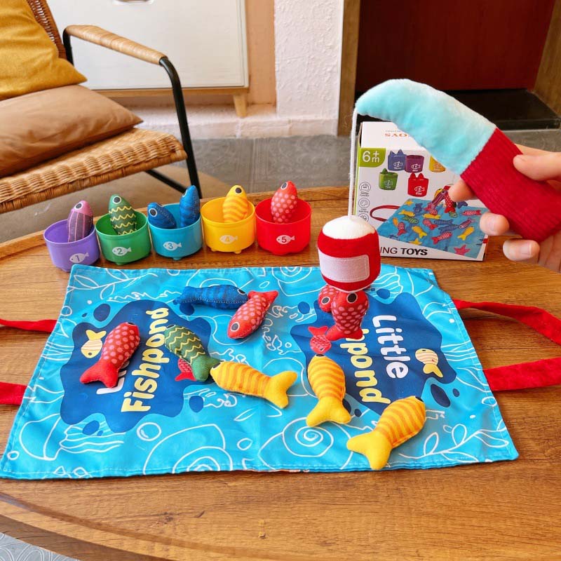 🥳2026 HOT SALE🥳💞50K+ SOLD! 🎣🧸 50% OFF! Toddler Cloth Fishing Toy Set with Stacking Cups – cloth fish, 5 stacking cups, colour & number learning. Safe, BPA-free & portable! 🛡️✅