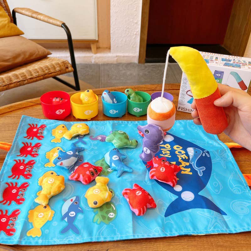🥳2026 HOT SALE🥳💞50K+ SOLD! 🎣🧸 50% OFF! Toddler Cloth Fishing Toy Set with Stacking Cups – cloth fish, 5 stacking cups, colour & number learning. Safe, BPA-free & portable! 🛡️✅