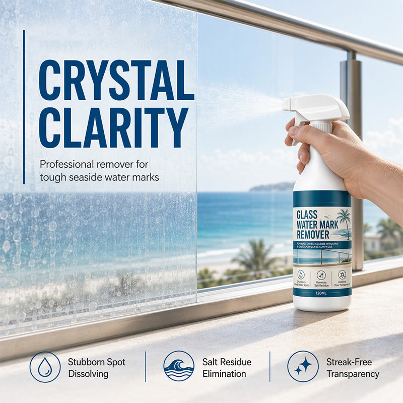 🥳2026 HOT SALE🥳💞50K+ SOLD! 💧🪟 50% OFF LAST CHANCE! Glass Water Mark Remover – tackles stubborn hard water spots & mineral deposits. Easy spray for windows & patios. Restores clarity! ✨✅