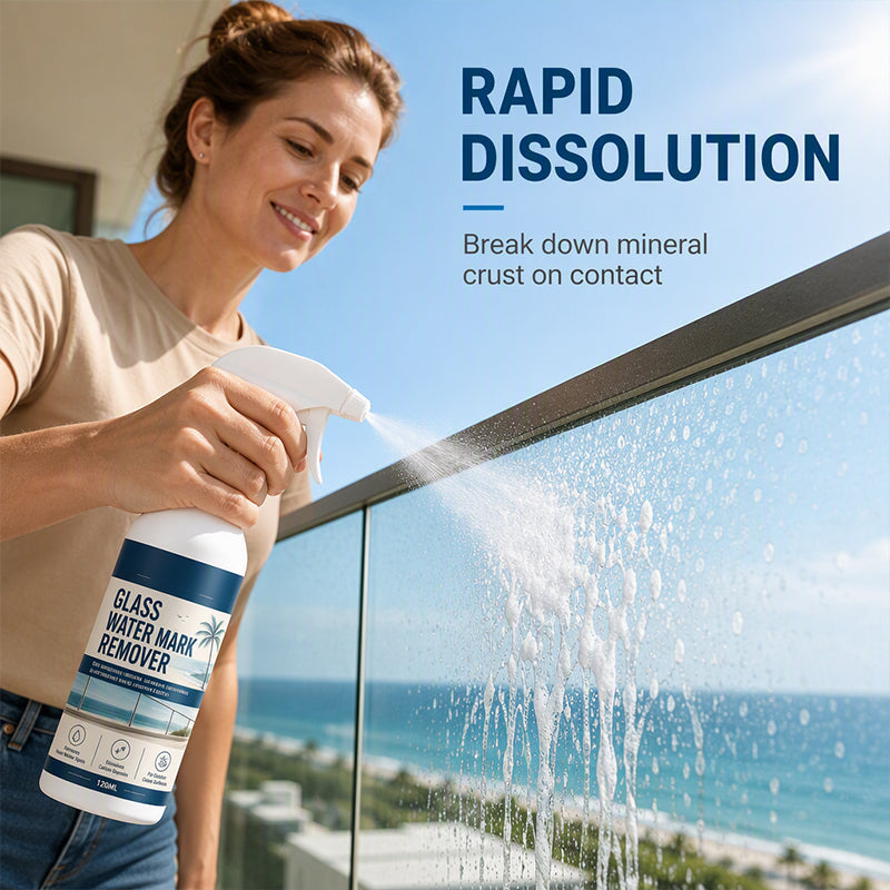 🥳2026 HOT SALE🥳💞50K+ SOLD! 💧🪟 50% OFF LAST CHANCE! Glass Water Mark Remover – tackles stubborn hard water spots & mineral deposits. Easy spray for windows & patios. Restores clarity! ✨✅