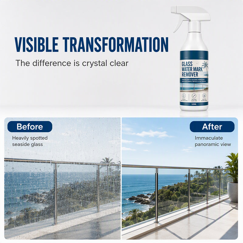 🥳2026 HOT SALE🥳💞50K+ SOLD! 💧🪟 50% OFF LAST CHANCE! Glass Water Mark Remover – tackles stubborn hard water spots & mineral deposits. Easy spray for windows & patios. Restores clarity! ✨✅