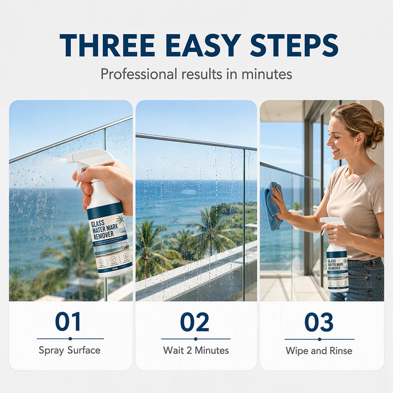 🥳2026 HOT SALE🥳💞50K+ SOLD! 💧🪟 50% OFF LAST CHANCE! Glass Water Mark Remover – tackles stubborn hard water spots & mineral deposits. Easy spray for windows & patios. Restores clarity! ✨✅