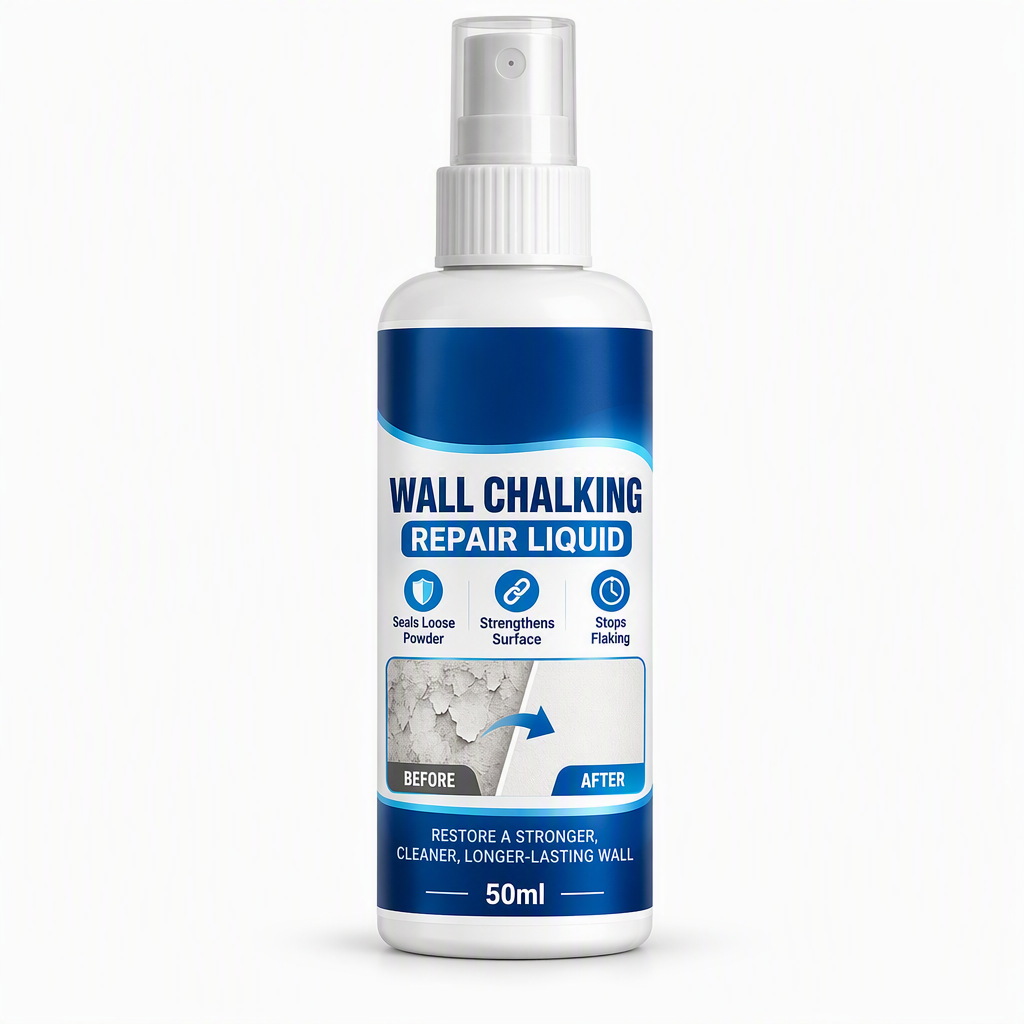 🥳2026 HOT SALE🥳💞50K+ SOLD! 🏠🧱 Wall Repair Liquid – locks chalky plaster instantly, stops dust & flaking. Acrylic formula binds loose particles into a solid base. Easy roller apply! 🛠️✅