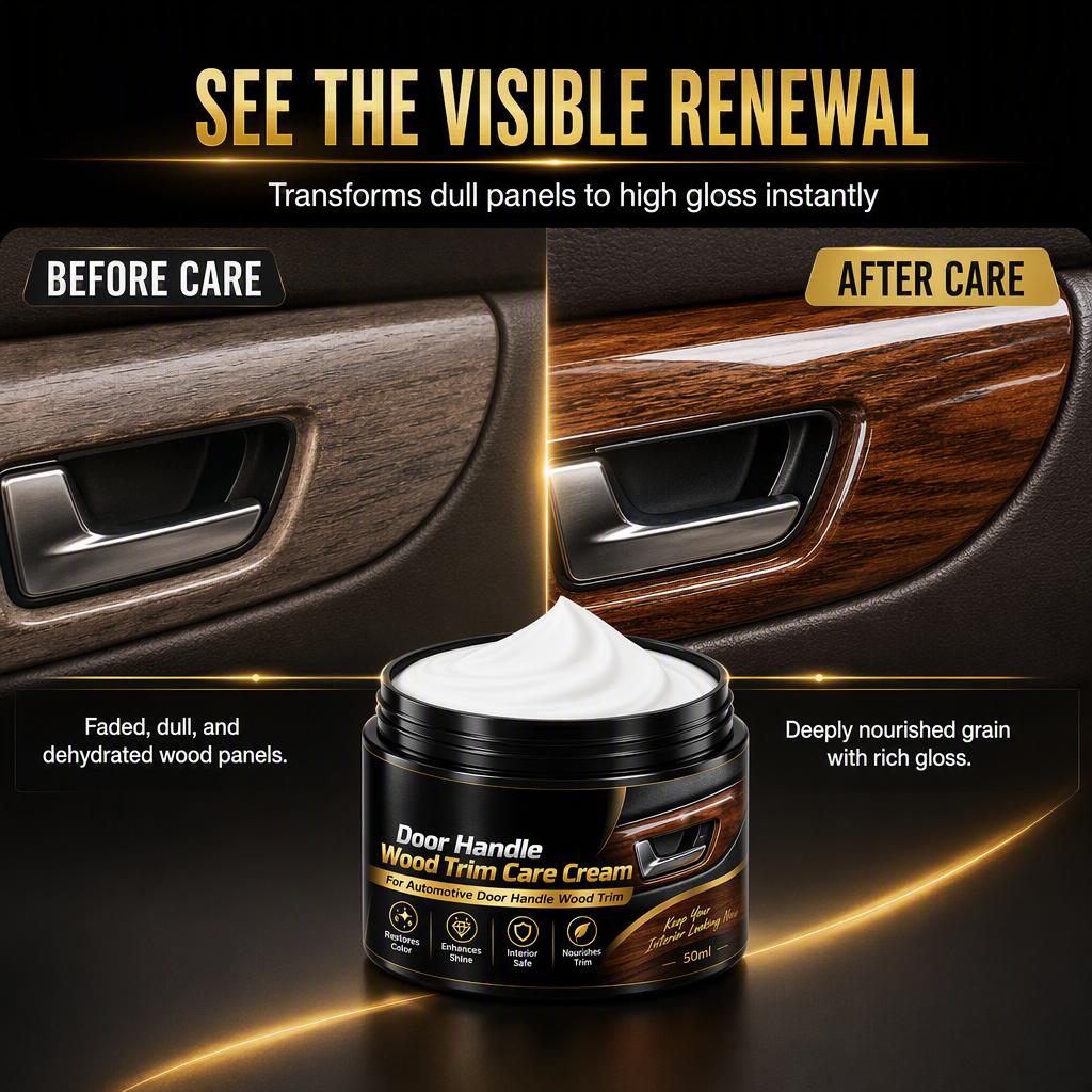 🥳2026 HOT SALE🥳💞50K+ SOLD! ✨🪵 Car Interior Wood Trim Restoration Cream – restores shine & natural wood grain. No greasy residue. Easy 3-step polish! 🚗💚