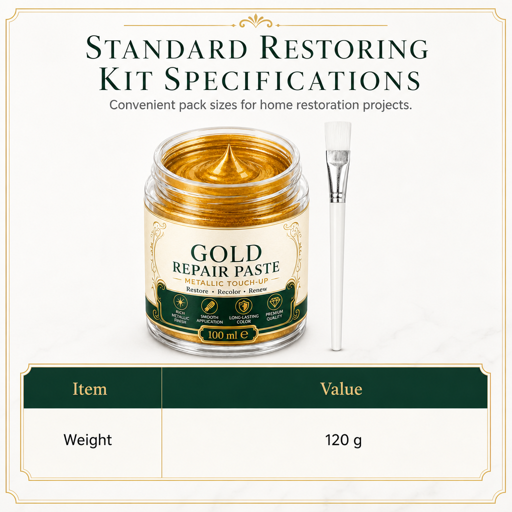 🥳2026 HOT SALE🥳💞50K+ SOLD! ✨🖌️ 50% OFF! Metallic Gold Refinishing Repair Paste – high-density pigments restore brilliant gold shine, water-resistant & includes brush. Revive faded decor instantly! 🛡️💎