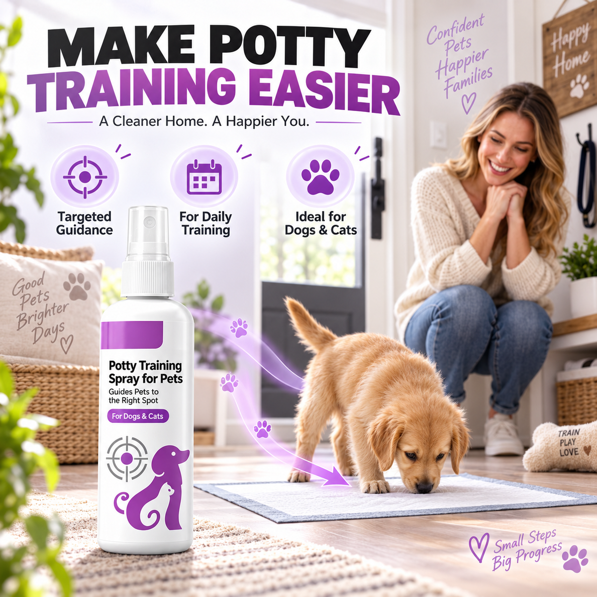 🥳HOT SALE🥳💞10K+ SOLD! 🐾✨ Potty Training Spray – guides pets to the right spot, stops messy accidents. Safe, gentle & easy spray – cleaner home, happier you! ✅🏠