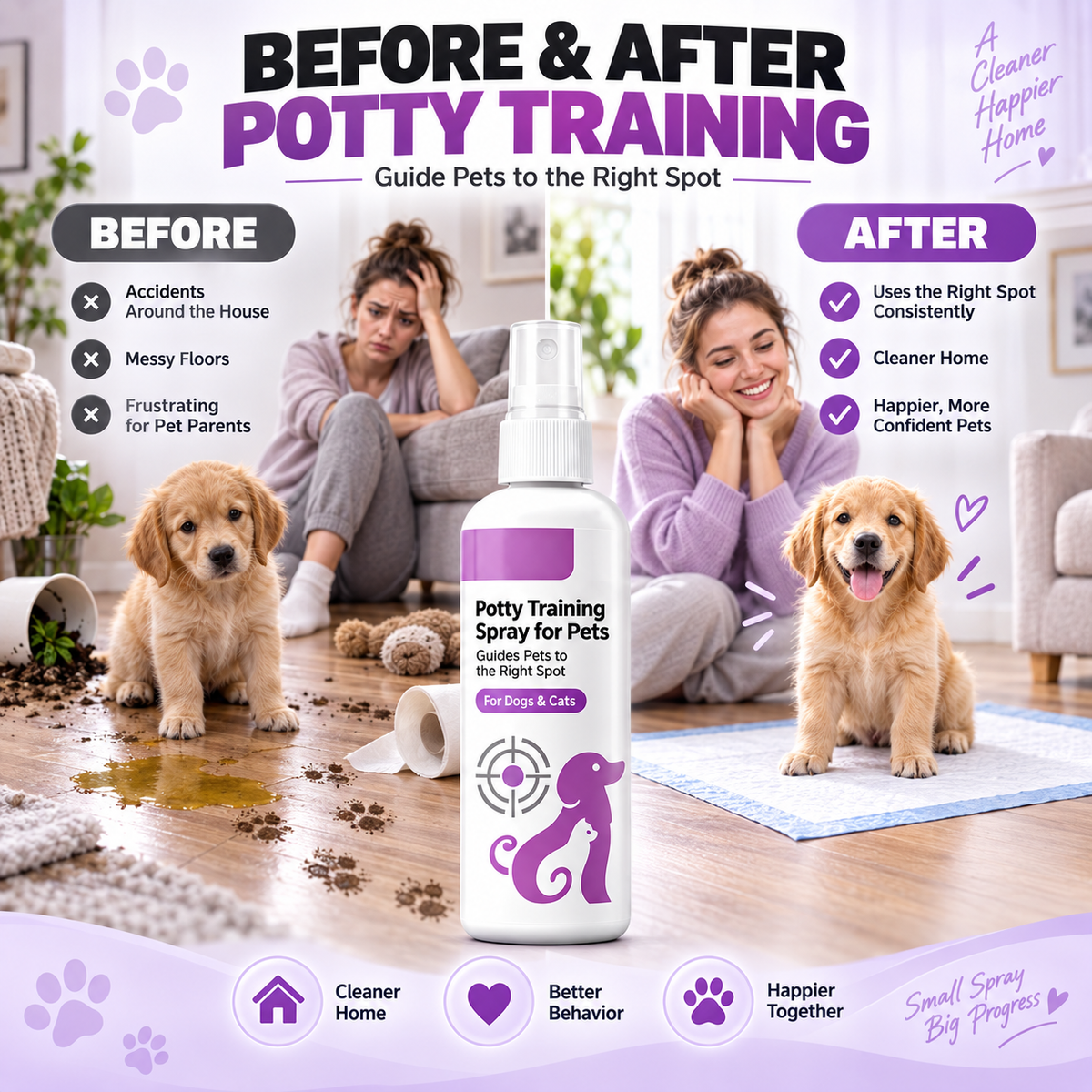🥳HOT SALE🥳💞10K+ SOLD! 🐾✨ Potty Training Spray – guides pets to the right spot, stops messy accidents. Safe, gentle & easy spray – cleaner home, happier you! ✅🏠