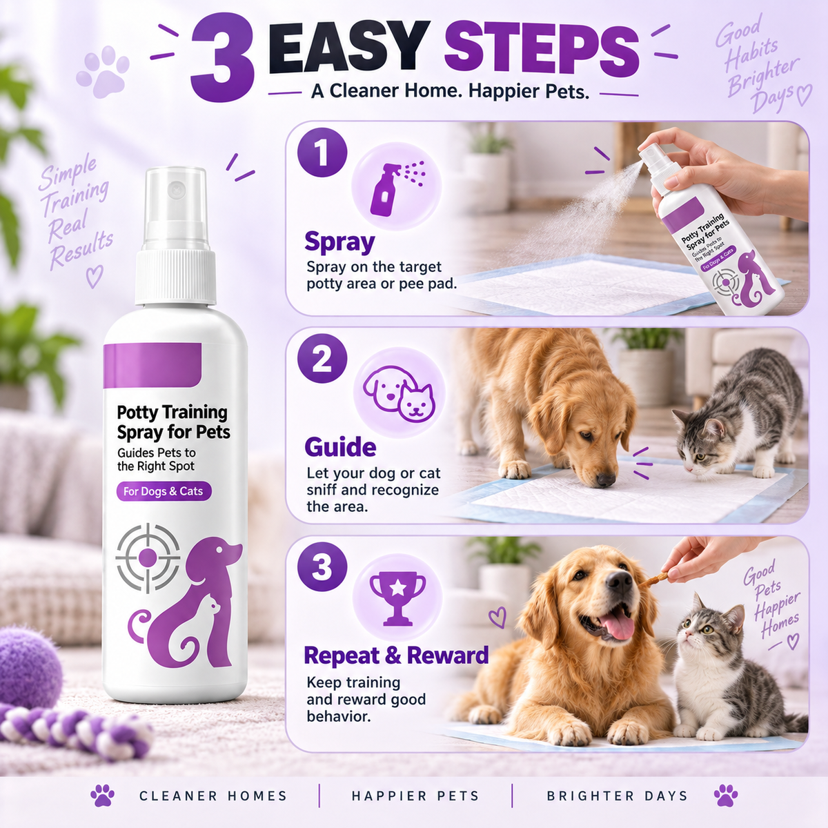 🥳HOT SALE🥳💞10K+ SOLD! 🐾✨ Potty Training Spray – guides pets to the right spot, stops messy accidents. Safe, gentle & easy spray – cleaner home, happier you! ✅🏠