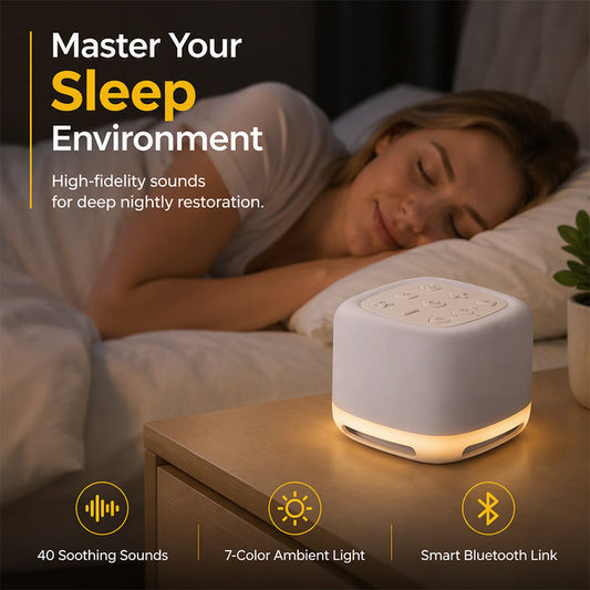 🥳2026 HOT SALE🥳💞50K+ SOLD! 🌙💤 White Noise Machine – acoustic shield blocks noise, protects deep sleep. 7-color night light & smart timer – wake up refreshed! 🛏️✅