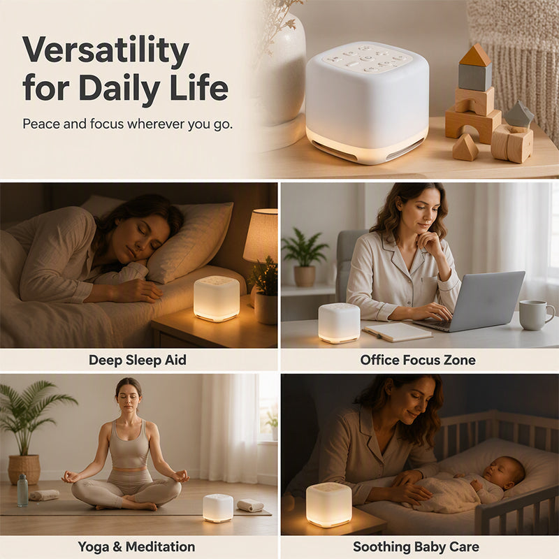 🥳2026 HOT SALE🥳💞50K+ SOLD! 🌙💤 White Noise Machine – acoustic shield blocks noise, protects deep sleep. 7-color night light & smart timer – wake up refreshed! 🛏️✅