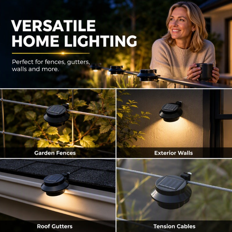 🥳2026 HOT SALE🥳💞50K+ SOLD! ☀️💡 50% OFF TODAY! Solar Outdoor Accent Light – no wiring, no electricity bills. 3 LEDs auto-light up gutters, fences & walls at night. Simple, safe, solar! 🏡✅