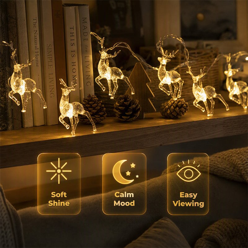 🥳2026 HOT SALE🥳💞50K+ SOLD! ⏳🦌 Limited-time 50% off! Christmas LED Reindeer String Lights – warm glow, sparkling reindeer detail. Battery or USB powered – transforms windows & shelves into festive magic! 🎄✨