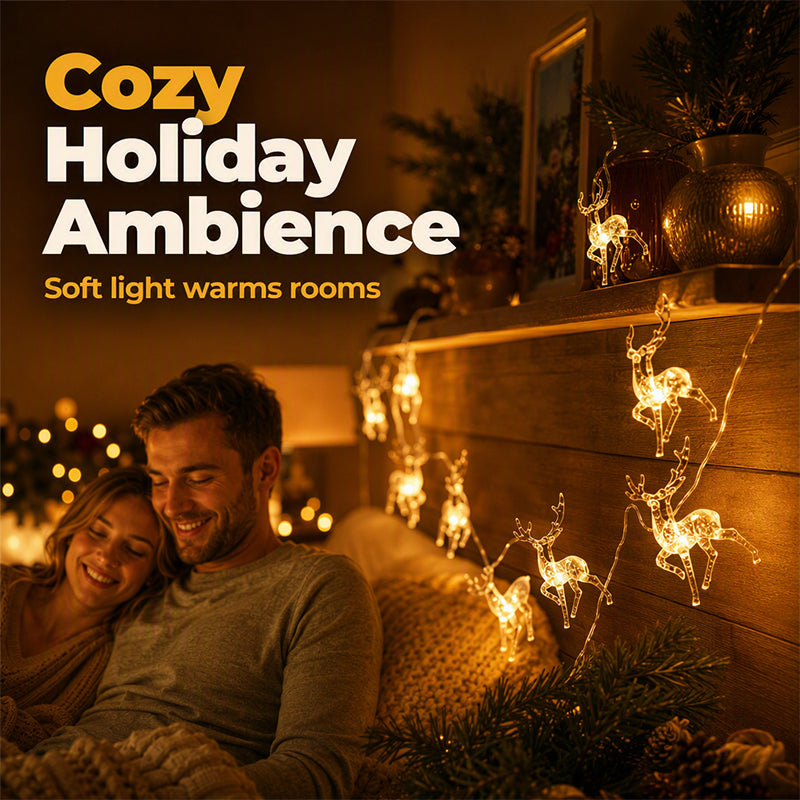 🥳2026 HOT SALE🥳💞50K+ SOLD! ⏳🦌 Limited-time 50% off! Christmas LED Reindeer String Lights – warm glow, sparkling reindeer detail. Battery or USB powered – transforms windows & shelves into festive magic! 🎄✨