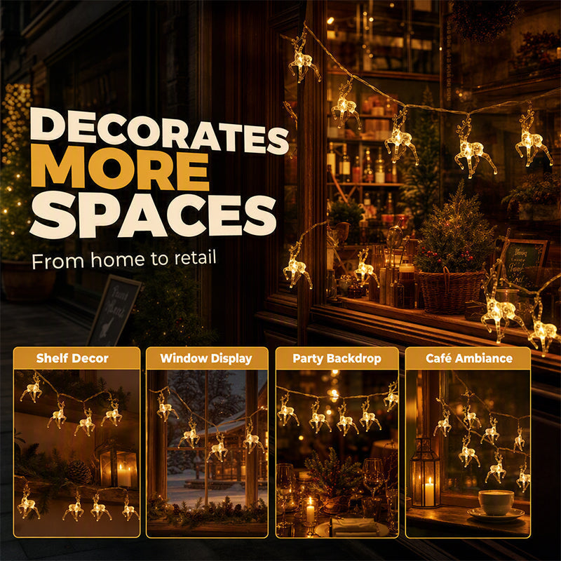 🥳2026 HOT SALE🥳💞50K+ SOLD! ⏳🦌 Limited-time 50% off! Christmas LED Reindeer String Lights – warm glow, sparkling reindeer detail. Battery or USB powered – transforms windows & shelves into festive magic! 🎄✨