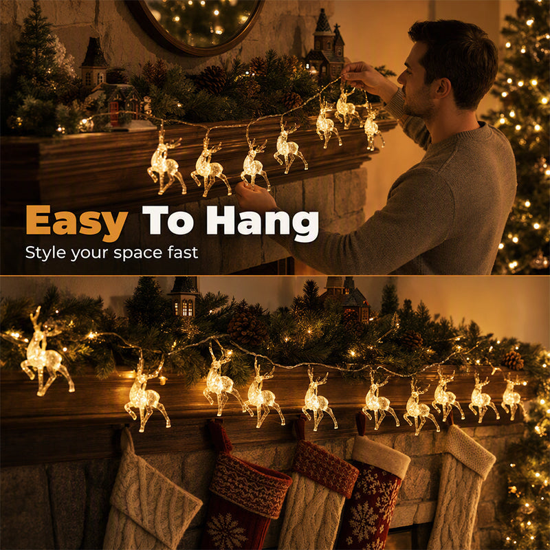 🥳2026 HOT SALE🥳💞50K+ SOLD! ⏳🦌 Limited-time 50% off! Christmas LED Reindeer String Lights – warm glow, sparkling reindeer detail. Battery or USB powered – transforms windows & shelves into festive magic! 🎄✨