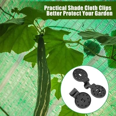 🥳2026 HOT SALE🥳💞50K+ SOLD! 🌿🔒 Shade Cloth Fixing Clips – lock-grip design holds netting tight, won't blow away in UK winds. UV-treated & reusable – secure your garden shade in seconds! 🏡💪