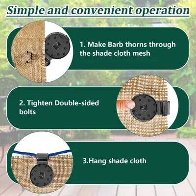 🥳2026 HOT SALE🥳💞50K+ SOLD! 🌿🔒 Shade Cloth Fixing Clips – lock-grip design holds netting tight, won't blow away in UK winds. UV-treated & reusable – secure your garden shade in seconds! 🏡💪