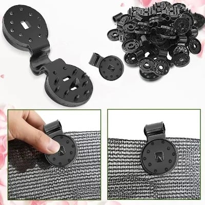 🥳2026 HOT SALE🥳💞50K+ SOLD! 🌿🔒 Shade Cloth Fixing Clips – lock-grip design holds netting tight, won't blow away in UK winds. UV-treated & reusable – secure your garden shade in seconds! 🏡💪