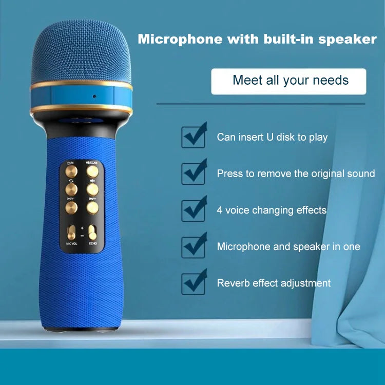 🥳2026 HOT SALE🥳💞50K+ SOLD! 🎤🎶 50% OFF! Wireless Bluetooth Karaoke Microphone – built-in sound card, 3D stereo surround. Sing anytime, doubles as a speaker. Perfect for garden parties & grandkids’ fun! 🏠✨