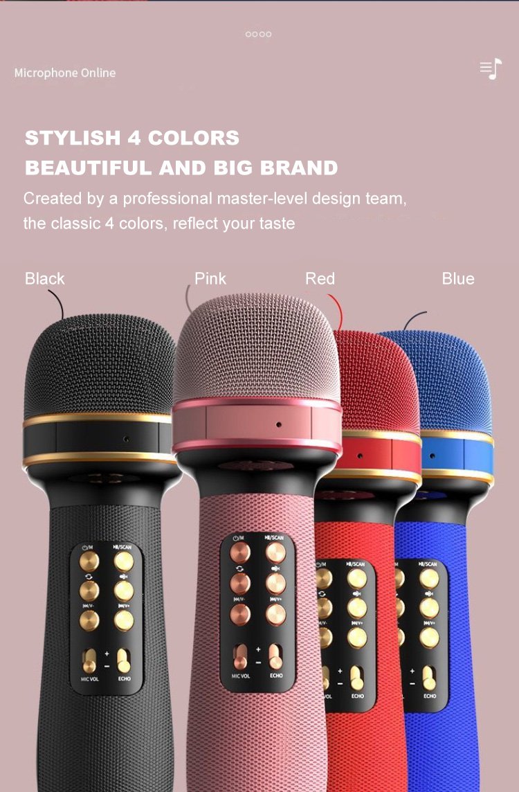 🥳2026 HOT SALE🥳💞50K+ SOLD! 🎤🎶 50% OFF! Wireless Bluetooth Karaoke Microphone – built-in sound card, 3D stereo surround. Sing anytime, doubles as a speaker. Perfect for garden parties & grandkids’ fun! 🏠✨