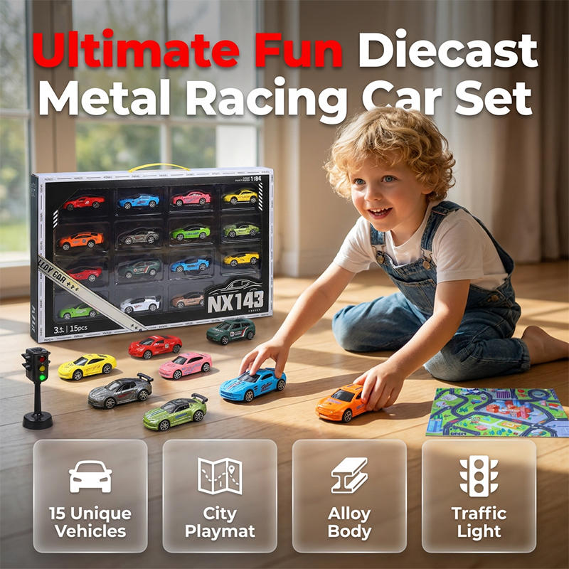 🥳2026 HOT SALE🥳💞50K+ SOLD! 🚗🛡️ Premium Diecast Car Set – zinc alloy body, chip-resistant paint. Smooth-rolling axles glide across floors & playmats. Sturdy enough for years of high-speed racing – not another throwaway toy! 🏎️✅