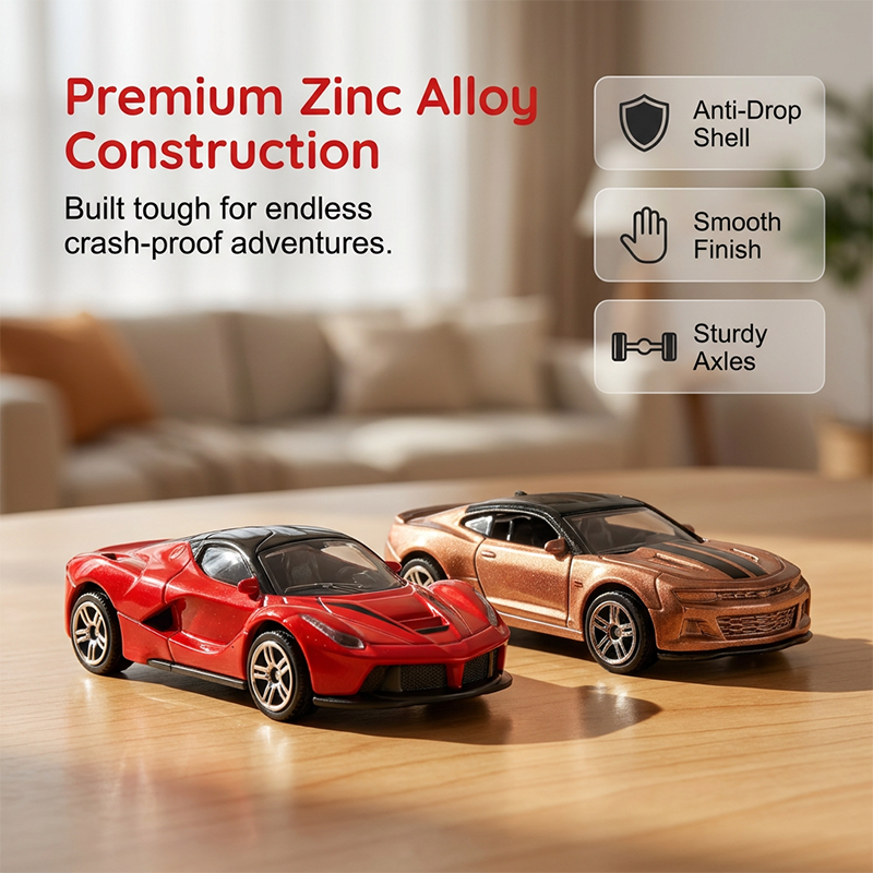 🥳2026 HOT SALE🥳💞50K+ SOLD! 🚗🛡️ Premium Diecast Car Set – zinc alloy body, chip-resistant paint. Smooth-rolling axles glide across floors & playmats. Sturdy enough for years of high-speed racing – not another throwaway toy! 🏎️✅