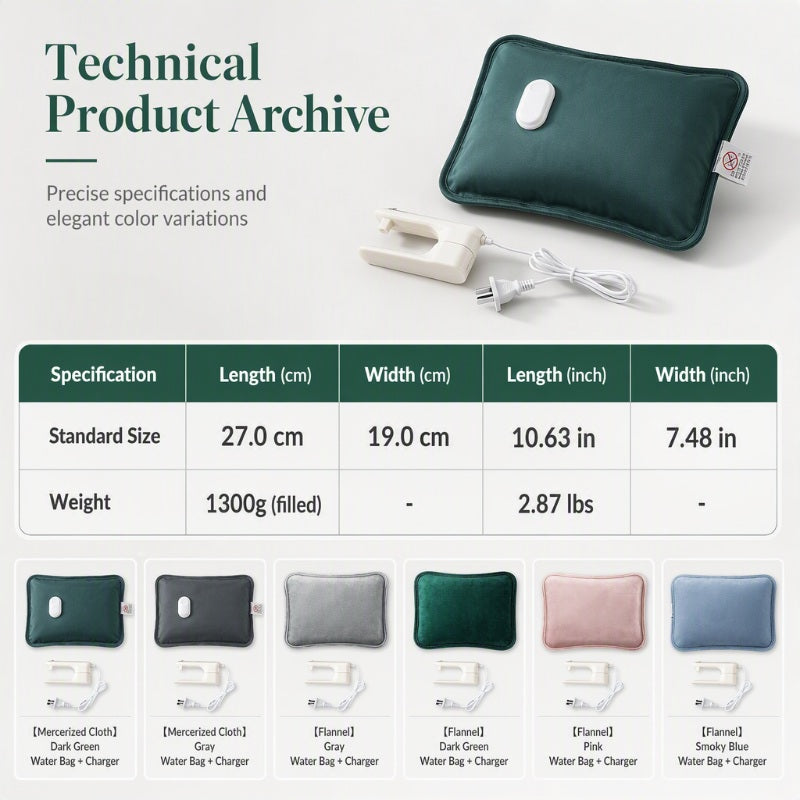 🥳2026 HOT SALE🥳💞50K+ SOLD! 🔥💚 Rechargeable Electric Hot Water Bag – smart auto-off, 6-layer PVC & flannel cover. Fast, safe warmth for aches & cold nights. 420W, 1300g, 27x19cm – cosy comfort all winter! 🛡️💪