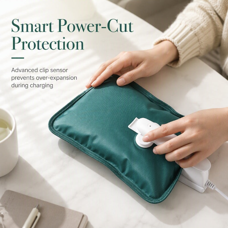 🥳2026 HOT SALE🥳💞50K+ SOLD! 🔥💚 Rechargeable Electric Hot Water Bag – smart auto-off, 6-layer PVC & flannel cover. Fast, safe warmth for aches & cold nights. 420W, 1300g, 27x19cm – cosy comfort all winter! 🛡️💪