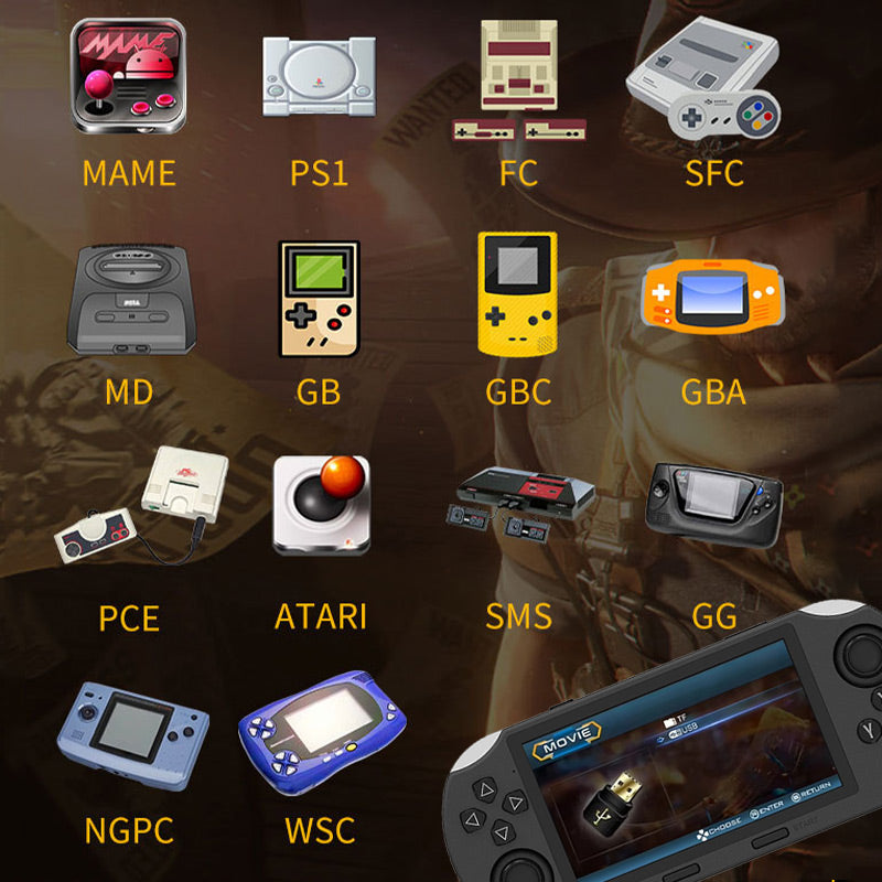 🥳2026 HOT SALE🥳💞50K+ SOLD! 🎮✨ SF3000 Handheld HD Gaming Console – 4.5" IPS screen, dual-core. Supports MAME, PS1, FC, SFC & GBC – relive retro classics! Also e-book, video player & emergency charger. 5-7h battery. Easy for all ages! 🔋💚