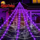 🥳2026 HOT SALE🥳💞50K+ SOLD! 🕸️🕷️ 50% OFF! Halloween Spider Web Light – 5M web with glowing spider, battery operated, flexible installation. Spooky room & garden decor! 👻✨