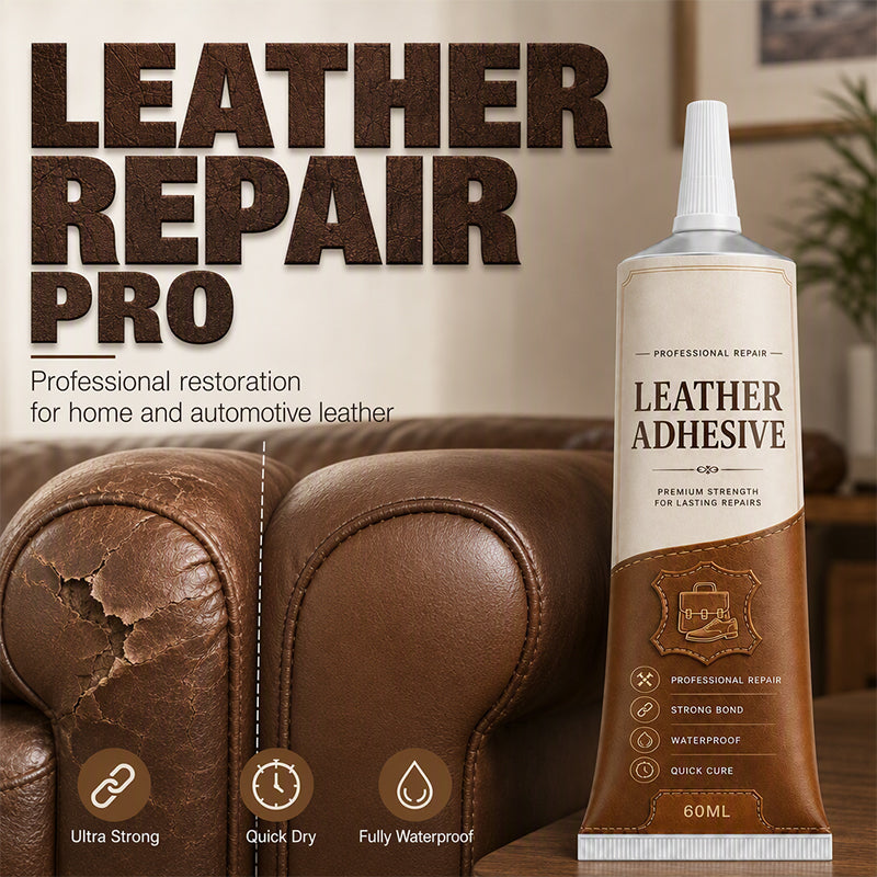 🥳2026 HOT SALE🥳💞50K+ SOLD! 🛋️🔧 Quick-Drying Leather Adhesive – industrial-strength bond repairs sofas, car seats & bags. Waterproof, flexible & transparent – no more cracks, no more replacement! 💪✨