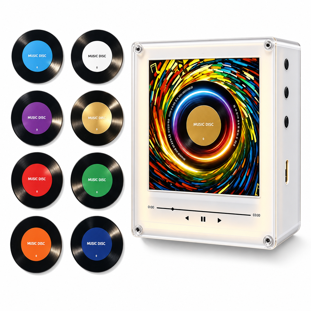 🥳2026 HOT SALE🥳💞50K+ SOLD! 🧲🎵 50% OFF! NFC Magnetic Fridge Music Box – tap to play, 360° rotating LED glow, 9 discs & 256MB storage. Turn your fridge into a cosy music corner! 💡✅